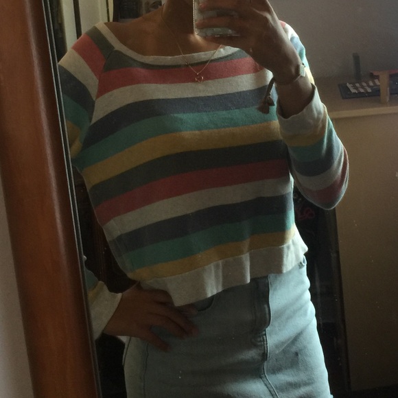 Forever 21 Cropped Striped Sweater - Picture 2 of 3